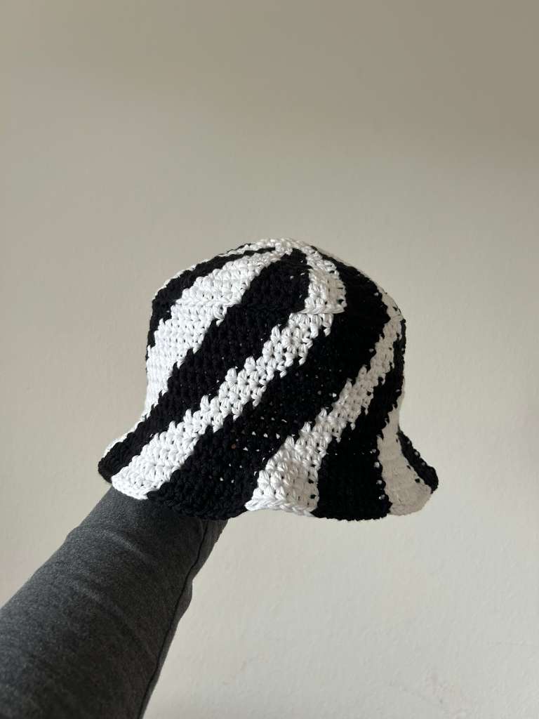 Monochrome Spiral Bucket Hat